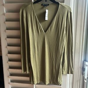 INC Long Sleeve V-neck Top, NWT